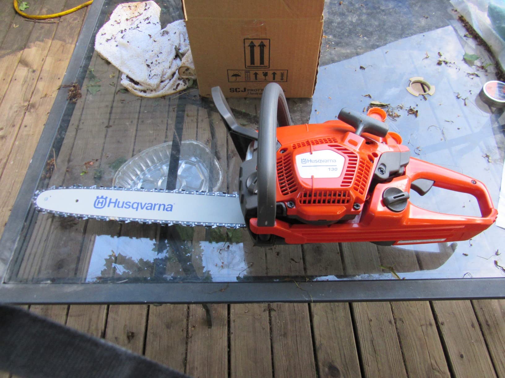 Husqvarna 130 Gas Powered Chainsaw, 38-cc 2-HP, 2-Cycle X-Torq Engine, 16 Inch with Automatic Oiler, For Wood Cutting and Tree Pruning customer photo 2