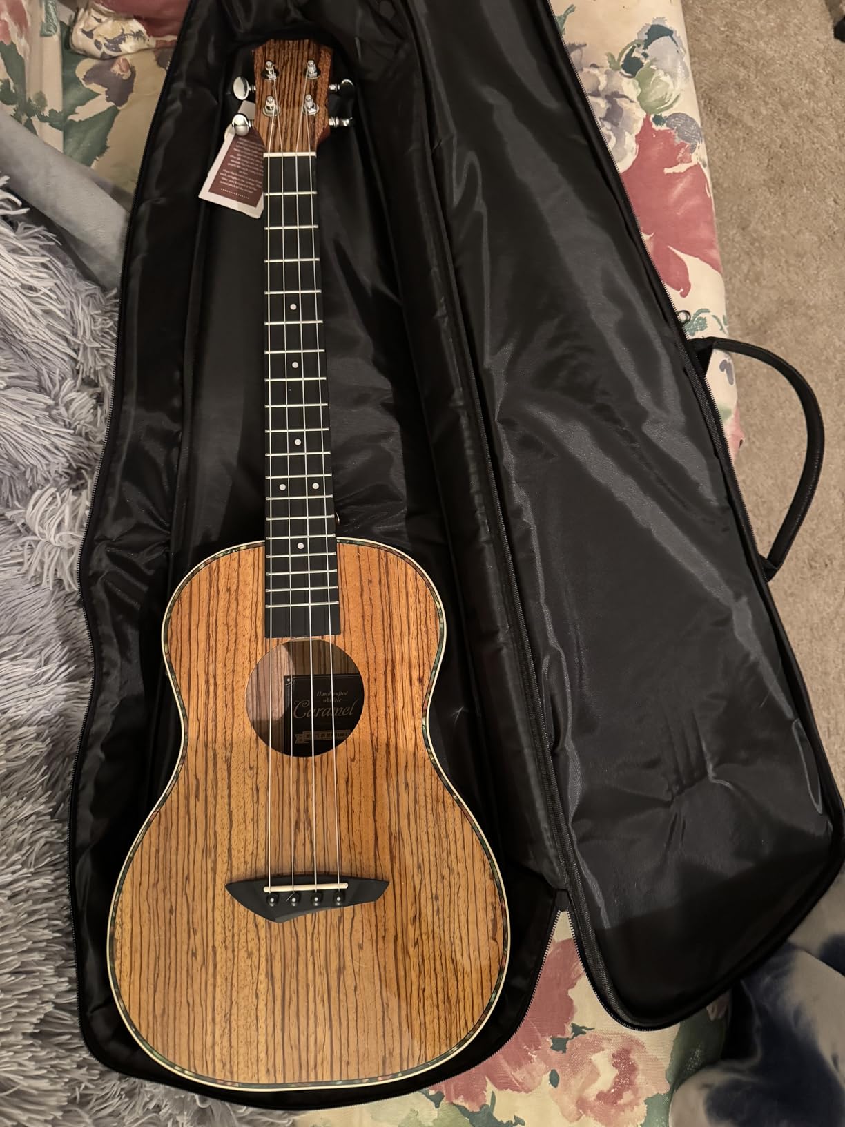 Caramel 30 inch CB103 Zebra wood High Gloss Baritone LCD color display Electric Ukulele Professional Ukelele Kit Beginner Travel Guitar Starter Pack Bundle customer photo 1