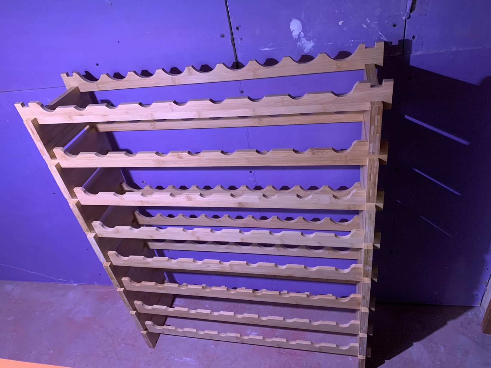 DECOMIL - 72 Bottle Stackable Modular Wine Rack Wine Storage Rack Solid Bamboo Wine Holder Display Shelves, Wobble-Free (Eight-Tier, 72 Bottle Capacity) customer photo 1