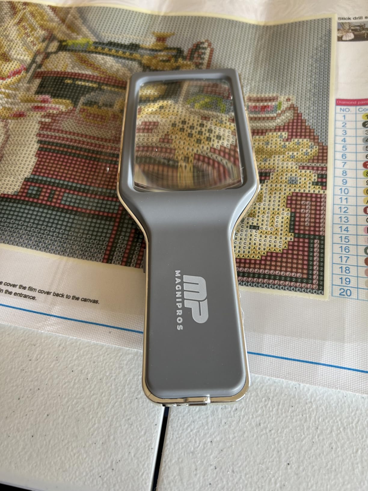 MagniPros Patented 6X Rechargeable Magnifying Glass with 3 Color Light Modes & Anti-Glare Lens - Relieve Eye Strain | Perfect for Low Vision Seniors, Macular Degeneration & Fine Print customer photo 2