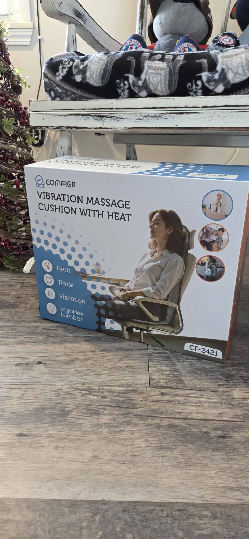 COMFIER Vibration Back Massager Seat Cushion with Heat,10 Motors Massage Chair Pad,Chair Massager for Pain Relief at Office/Home,Mothers Day Gifts for Mom Dad customer photo 2