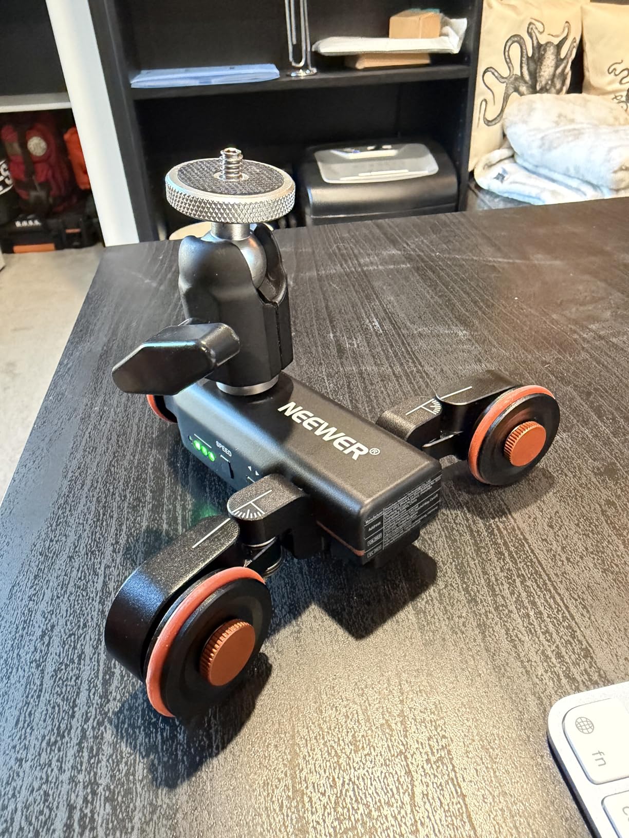 Neewer 3 Wheels Wireless Video Camera Dolly, 3 Speed Motorized Electric Track Rail Slider Dolly Car with Remote Control, Compatible with DSLR Camera Camcorder GoPro iPhone and Android Smartphone customer photo 1