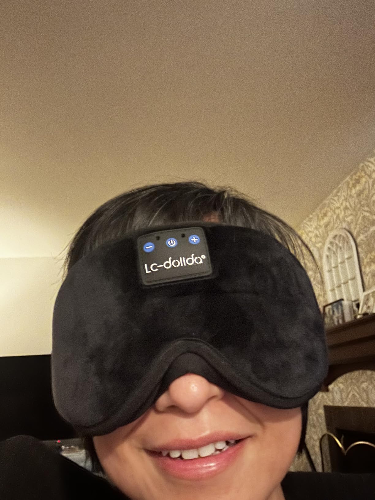 LC-dolida Sleep Headphones, 3D Sleep Mask Bluetooth Wireless Music Eye Mask, Sleeping Headphones for Side Sleepers customer photo 2