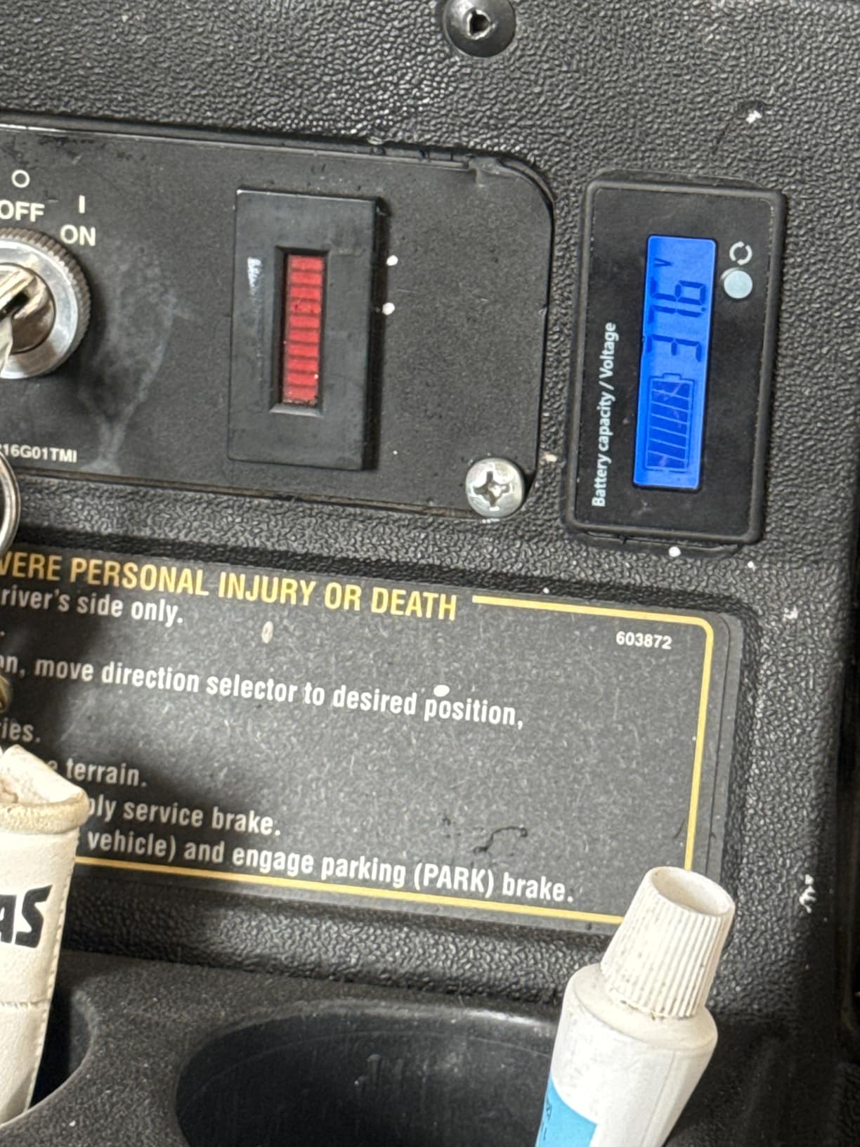 DC 12V 24V 36V 48V 72V Battery Meter, Battery Capacity Voltage Monitor Gauge Indicator, Lead-Acid & Lithium ion Battery Tester, for Golf Cart RV Marine Boat Club Car Motorcycle - with Alarm, Green customer photo 1