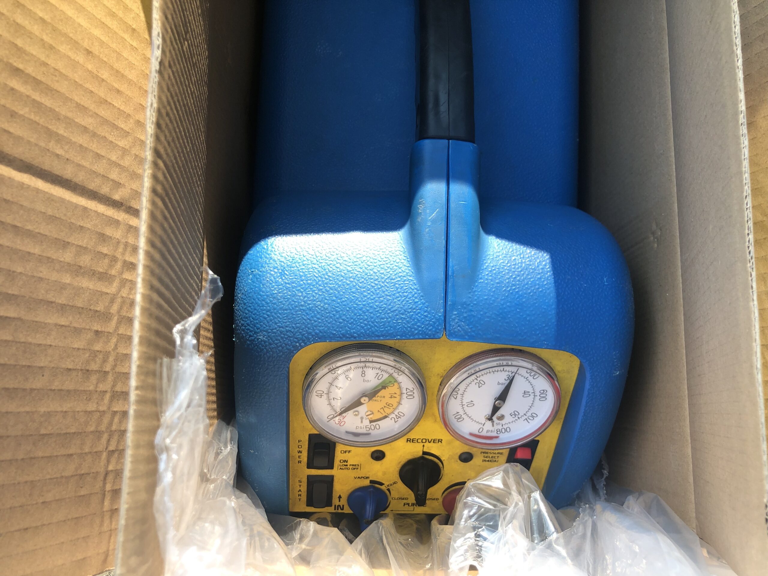 VIVOHOME 110-120V AC 60Hz 3/4HP Single Cylinder Portable Refrigerant Recovery Machine Blue customer photo 4