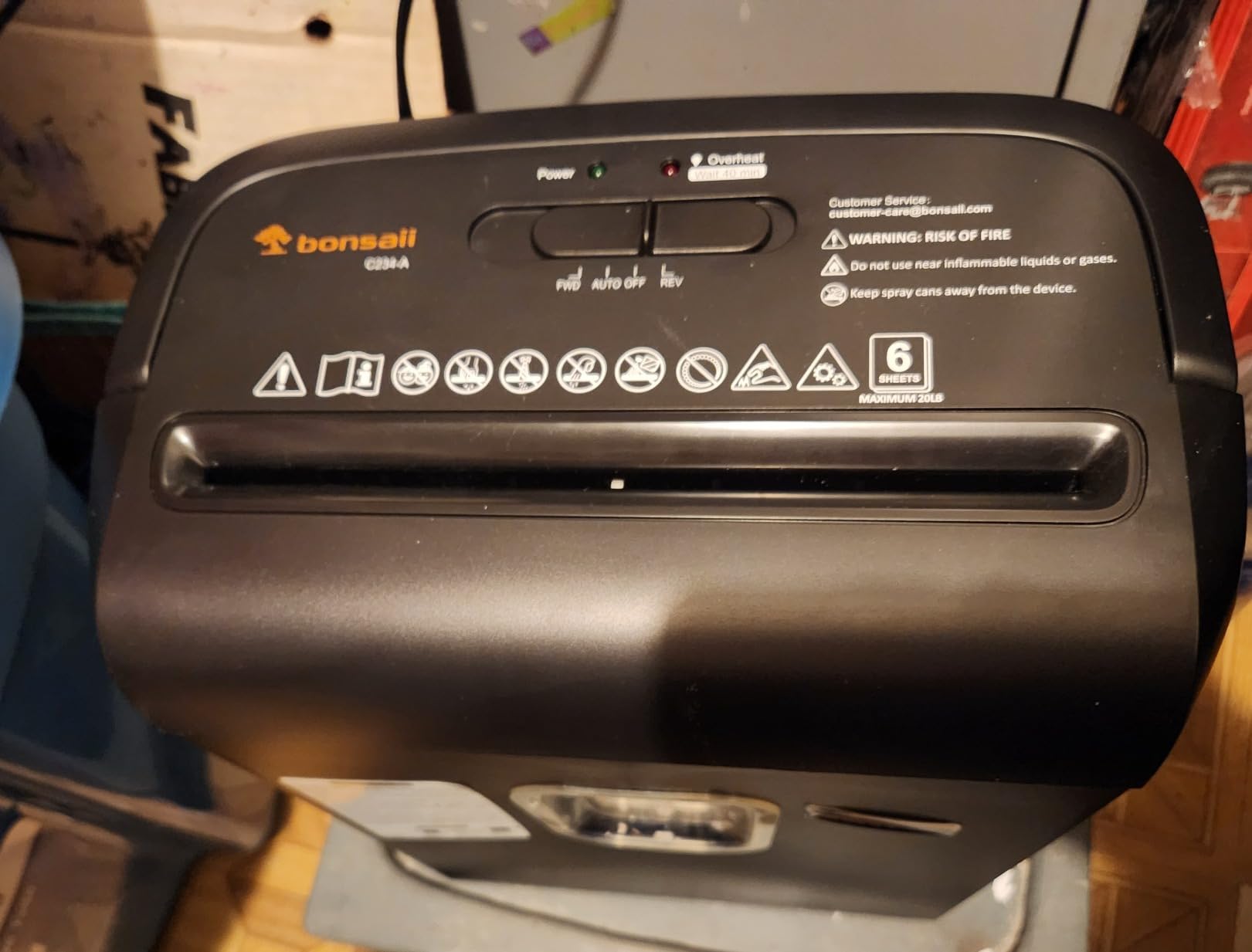 Bonsaii 6-Sheet Micro-Cut Paper Shredder, P-4 High-Security for Home & Small Office Use, Shreds Credit Cards/Staples/Clips, 3.4 Gallons Transparent Window Wastebasket, Black (C234-A) customer photo 1