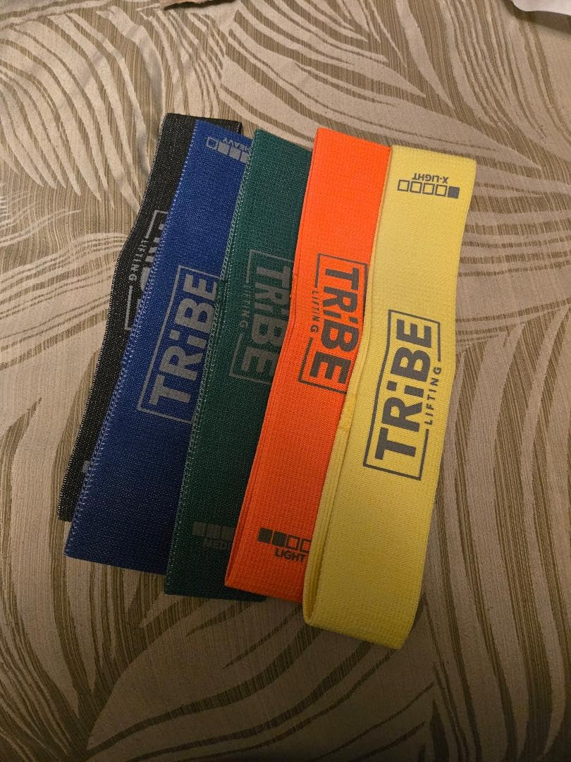 Tribe Lifting Fabric Resistance Bands for Working Out - 5 Exercise Bands Set for Legs and Glutes - Booty Bands for Women and Men - Thick Cloth Workout Bands for Physical Therapy, Hip Training customer photo 1