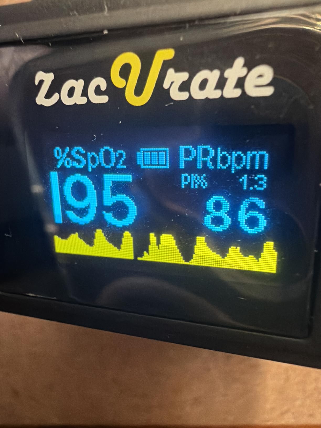 Zacurate 500C Elite Fingertip Pulse Oximeter Blood Oxygen Saturation Monitor with Silicon Cover, Batteries and Lanyard (Mystic Black) customer photo 2