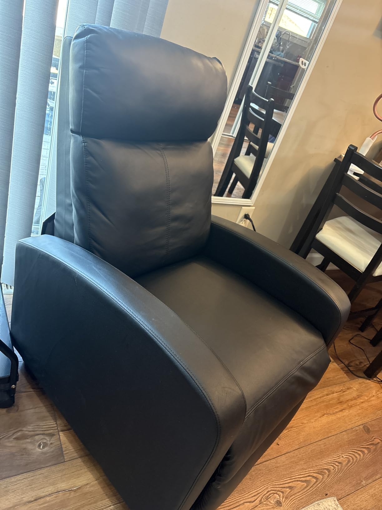 BestMassage Recliner Chair with 2 Point Massage Function, Black, with Lumbar Support, Adjustable Push Back, Wide Armrests, Footrest & Padded Seat, Easy Assembly for Living Room, Home Theatre customer photo 1