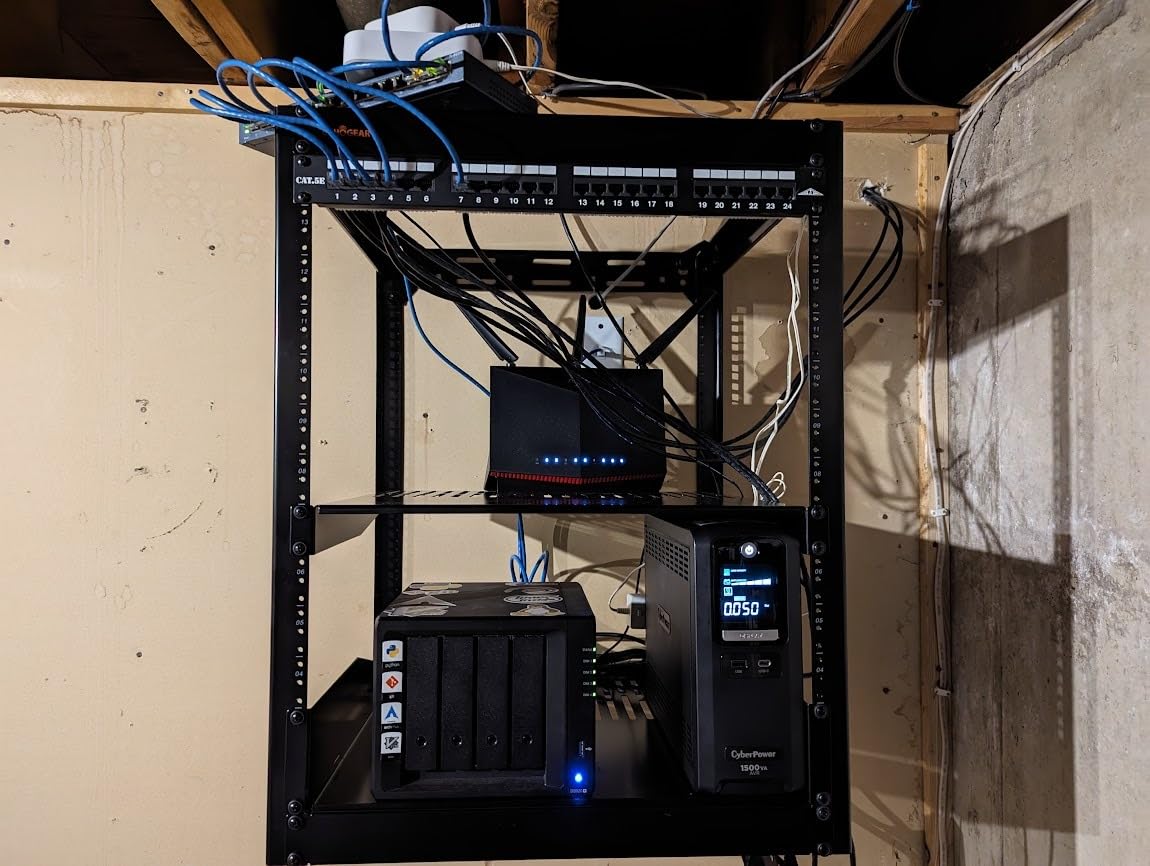 ECHOGEAR 20U Open Frame Rack for Servers & AV Gear - Wall Mountable Design with 2X Vented Shelves, 25x Rack Mounting Screws customer photo 2