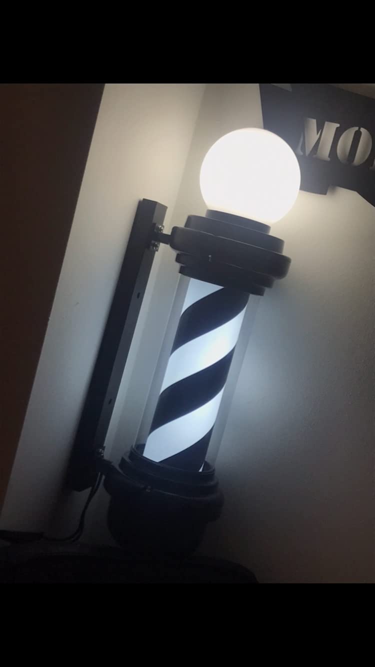 27'' Black White Barber Pole Light customer photo 2