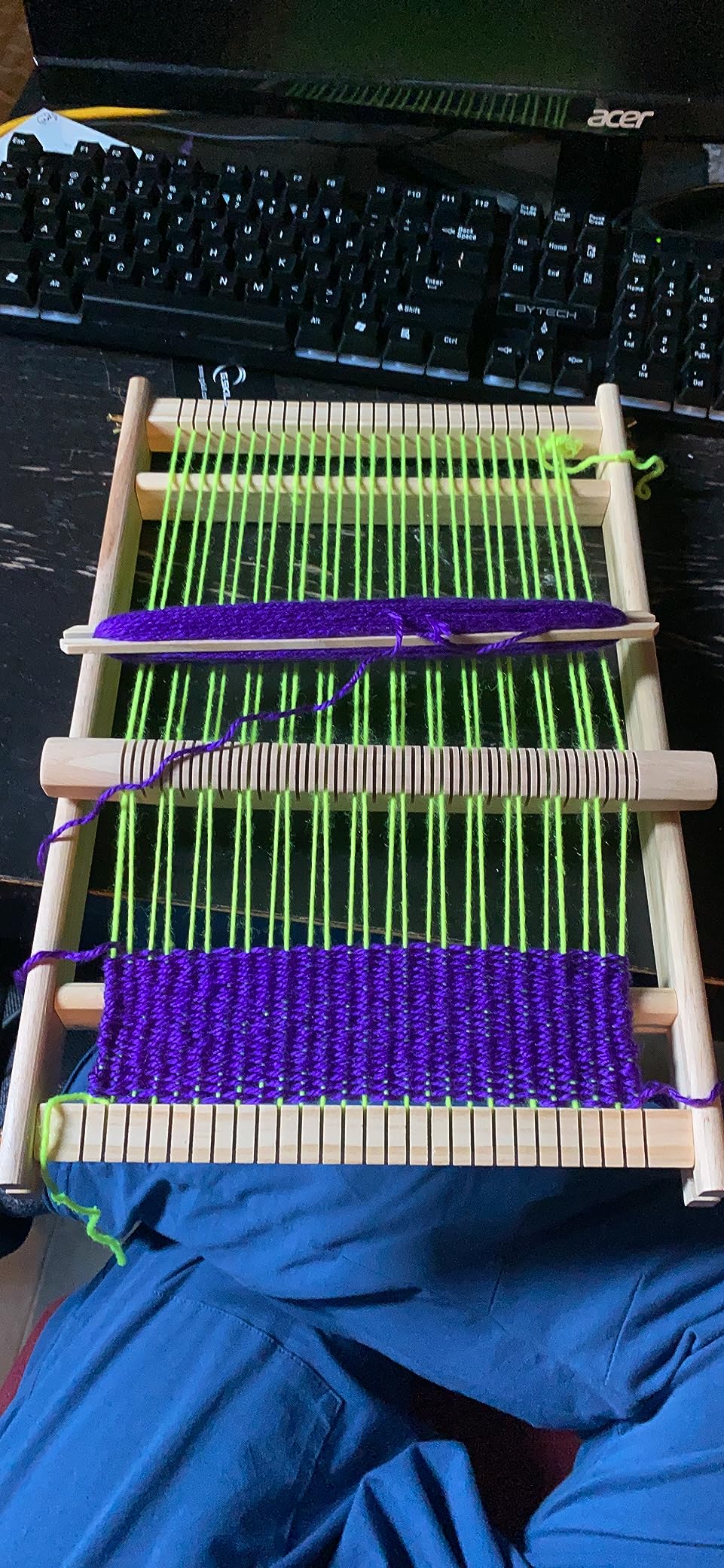 FOCCTS Wooden Multi-Craft Weaving Loom Large Frame 9.84 x 15.35 x 1.3inch, Tapestry Loom Wooden Weaving Loom Creative DIY Weaving Art for Kids, Beginners and Expertsrt customer photo 1