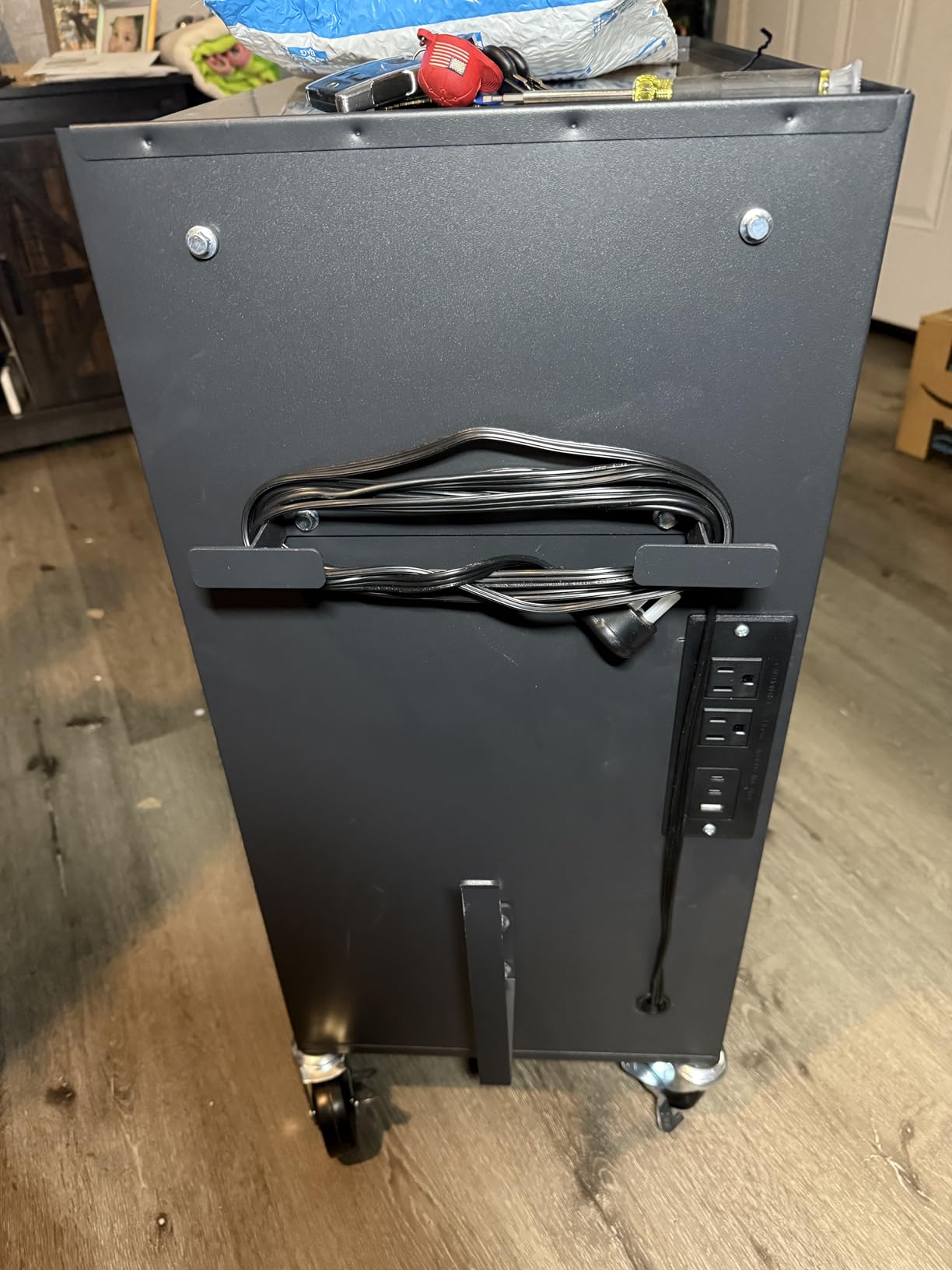 Rolling Tattoo Workstation Cart, 2-Drawer Lockable Utility Cart with Wheels, Metal Rolling Tool Chest with Cabinet & Side Trays, Mobile Workbench for Tattoo Studio, Salon, Garage, Workshop customer photo 1