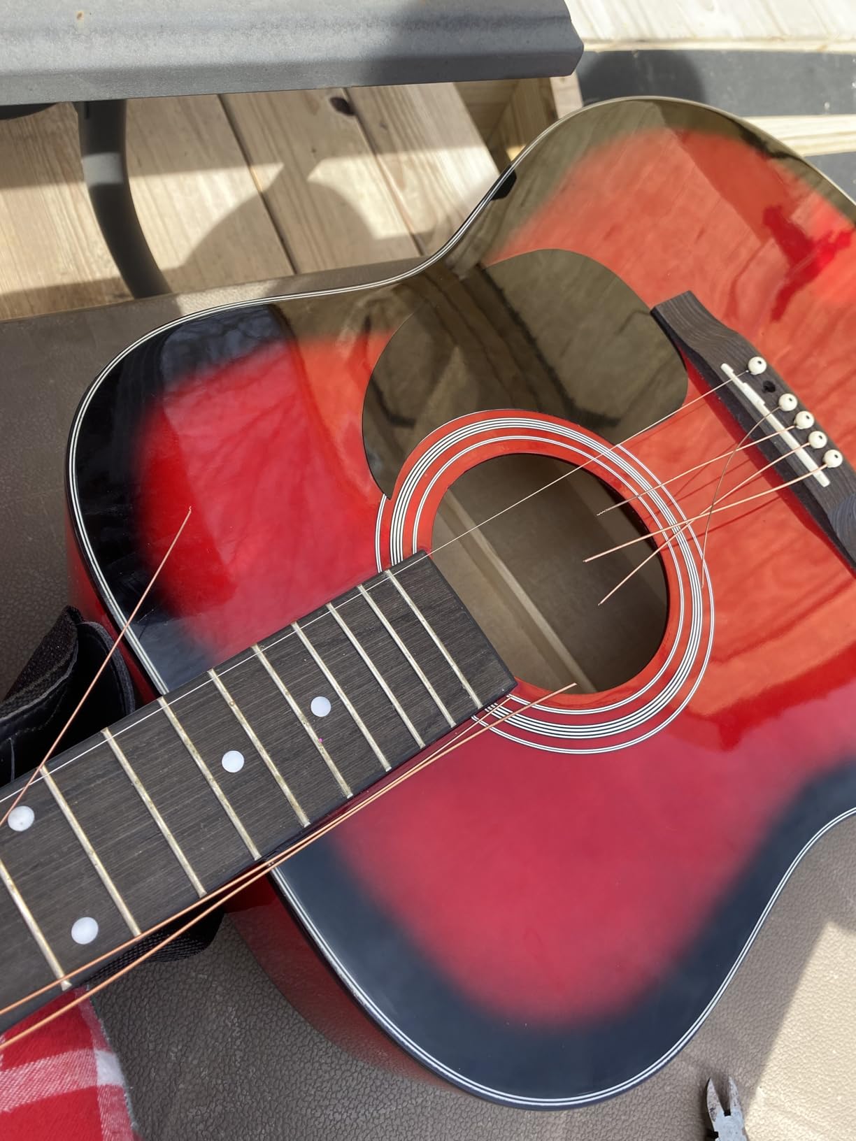 Best Choice Products 41in Full Size Beginner All Wood Acoustic Guitar Starter Set w/Gig Bag, Strap, Capo, Strings, Picks - Sunburst customer photo 2