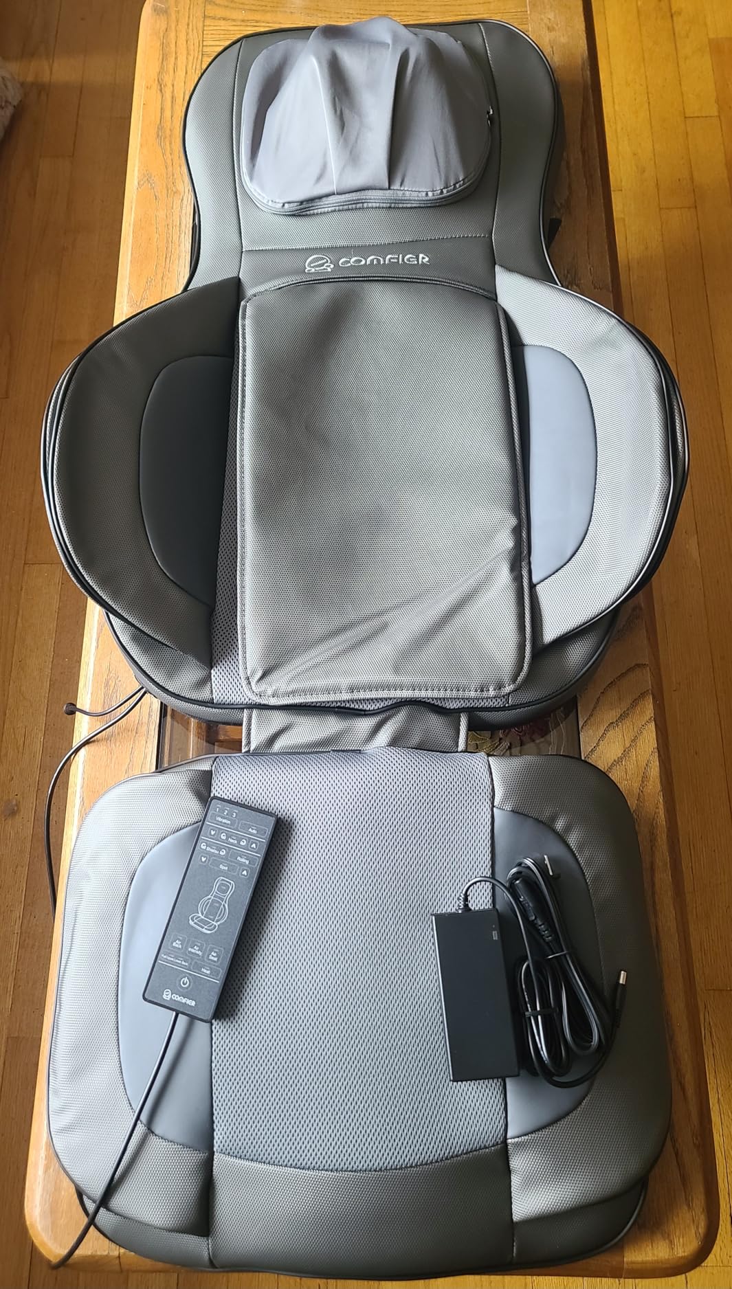 COMFIER Massager Chair with Heat, Shiatsu Neck Back Massager Portable with Compression & Rolling, Massage Chair Pad for Neck & Back for Muscle Tension Relief customer photo 2