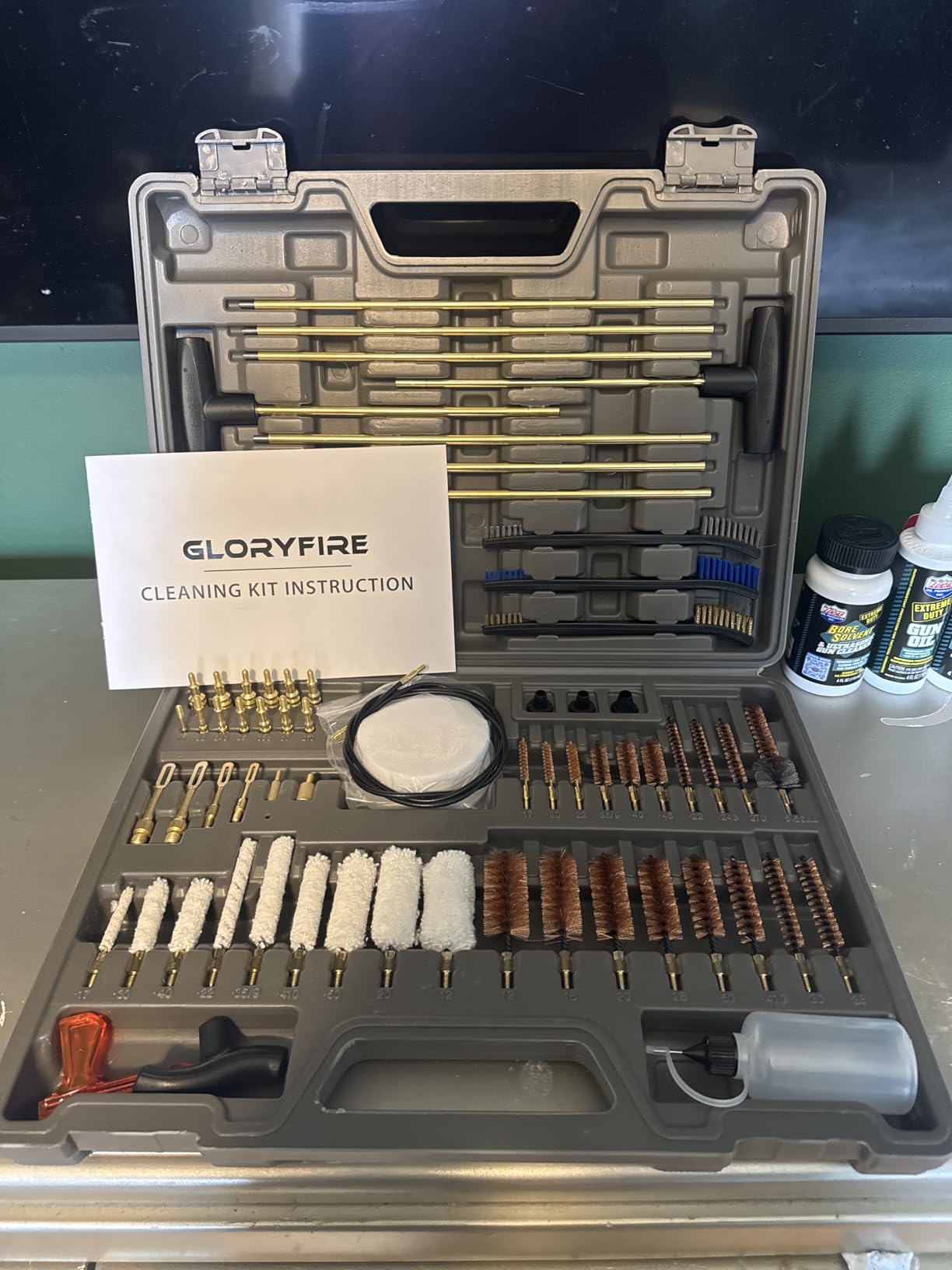 GLORYFIRE Elite Gun Cleaning Kit, Handgun Shotgun Pistol Universal Cleaning Kit with All Brass High-end Brushes, Jags, Reinforced and Lengthened Rods customer photo 1