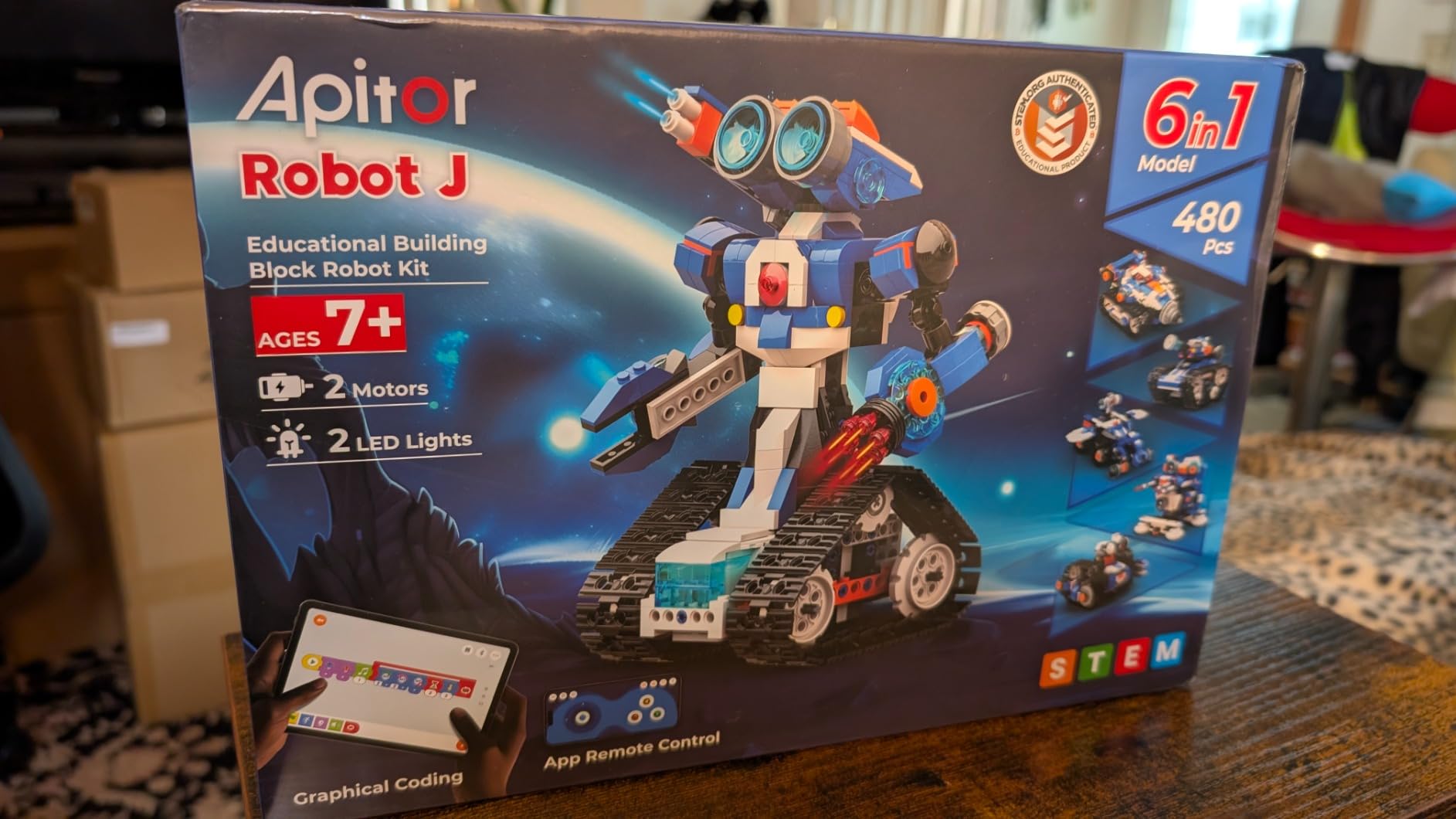 STEM Robot Toy 6-in-1 Robot Building Kit for Boys Age 8-12, APP Remote Control STEM Coding Toys, Educational Robotics Gifts customer photo 1