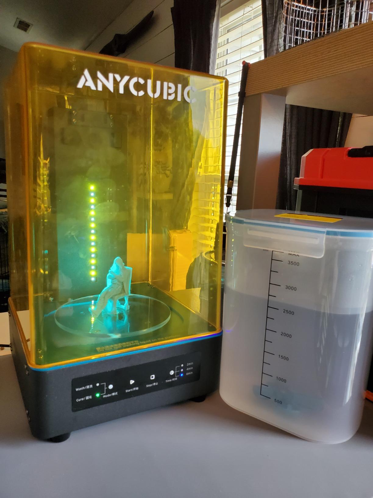 ANYCUBIC Wash and Cure 3, Upgraded Volume 2 in 1 Wash and Cure Station, with Gooseneck Lights, for Mars Anycubic Photon Mono 4 2 Resin 3D Printer, Washing Size of 165 x 100 x180 mm customer photo 2