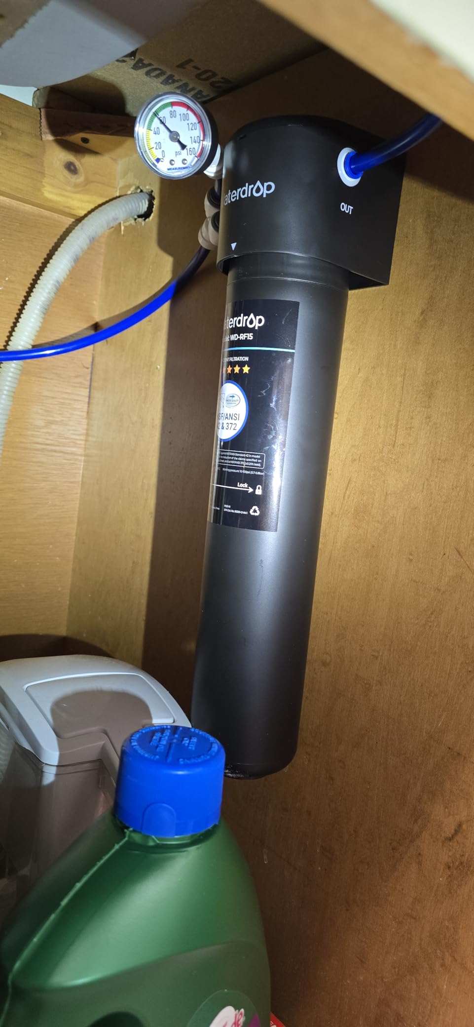 Waterdrop 15UA Under Sink Water Filter System, 2 Years, Reduces Lead, Chlorine, Bad Taste & Odor, Under Counter Water Filter Direct Connect to Kitchen Faucet, NSF/ANSI 42 Certified, USA Tech customer photo 1