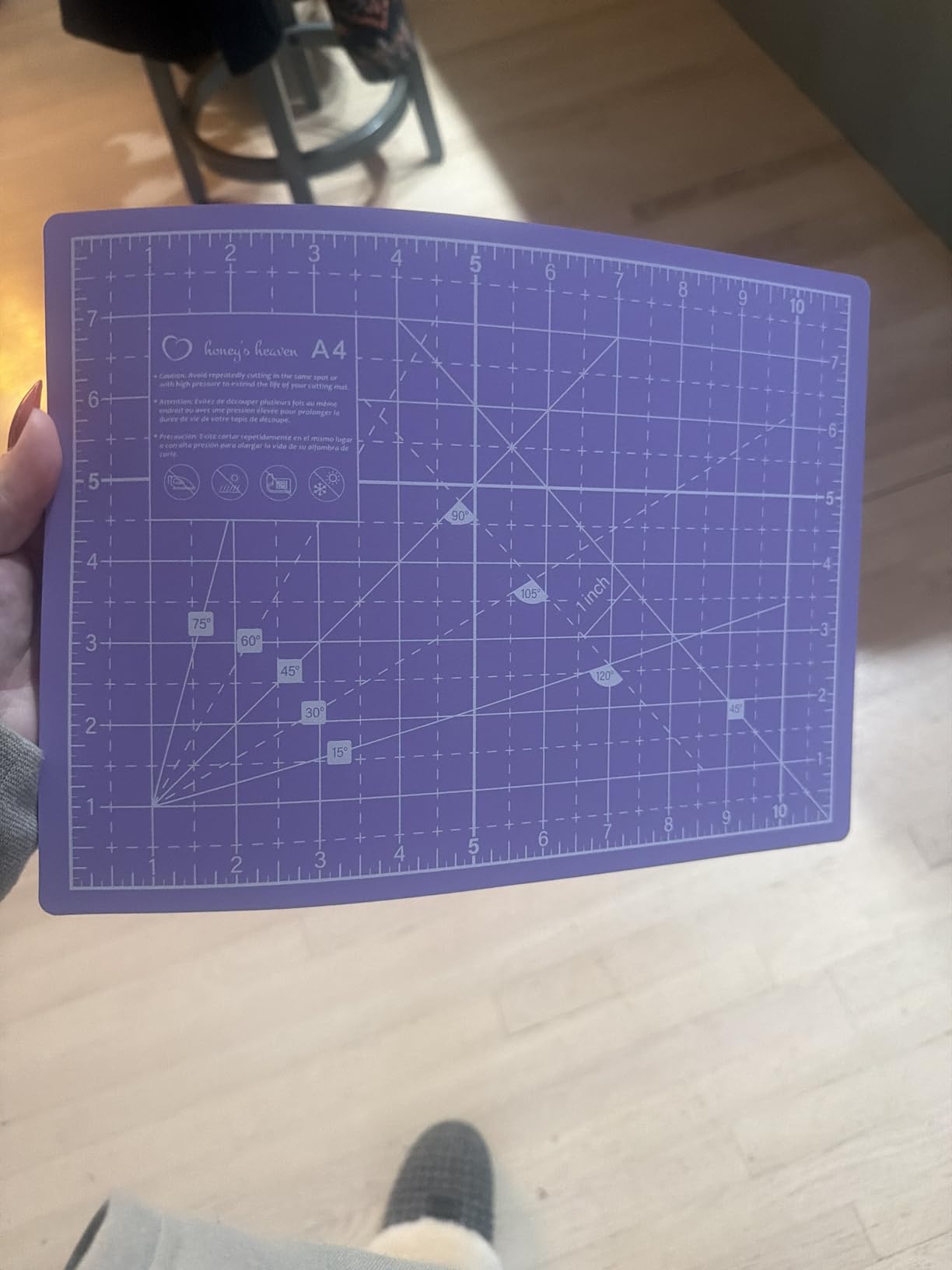 Rotary Cutter Set lavender - Quilting Kit incl. 45mm Fabric Cutter, 5 Replacement Blades, A3 Cutting Mat, Acrylic Ruler and Craft Clips customer photo 1