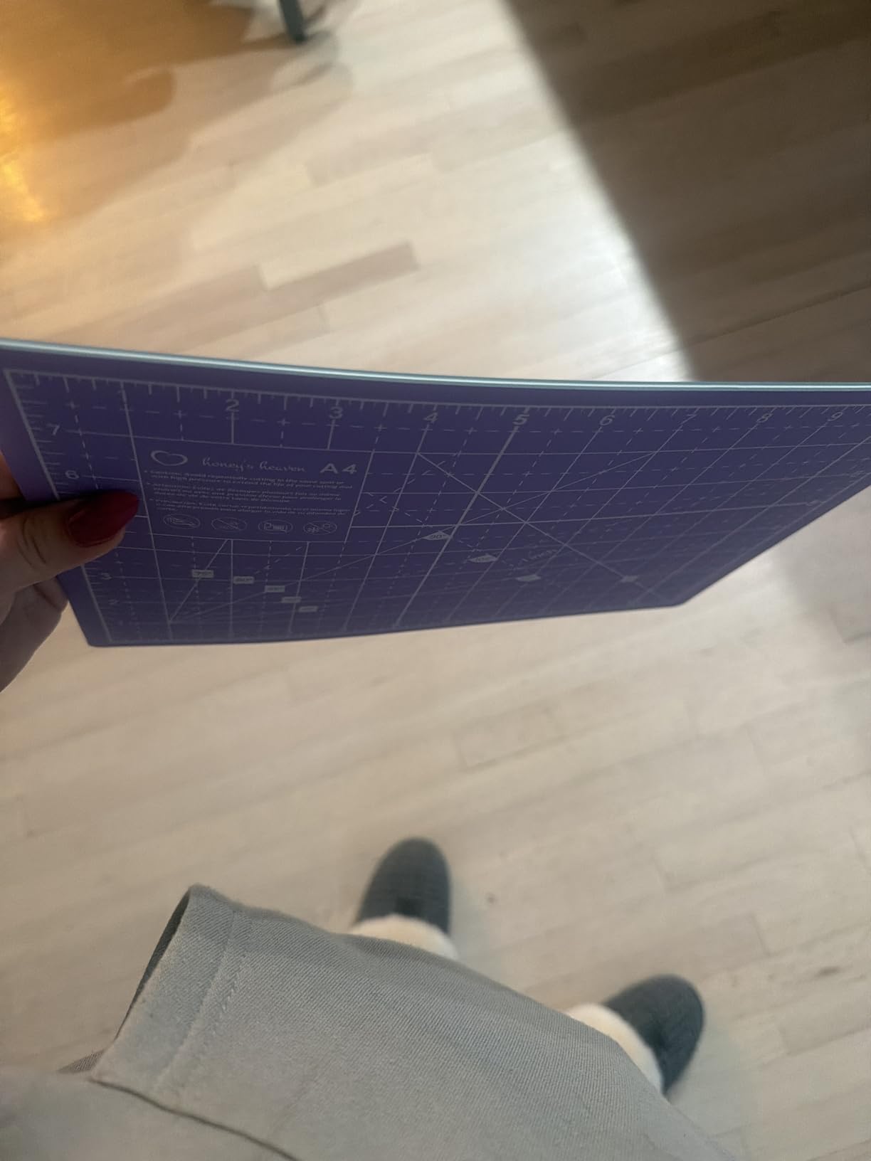 Rotary Cutter Set lavender - Quilting Kit incl. 45mm Fabric Cutter, 5 Replacement Blades, A3 Cutting Mat, Acrylic Ruler and Craft Clips customer photo 2