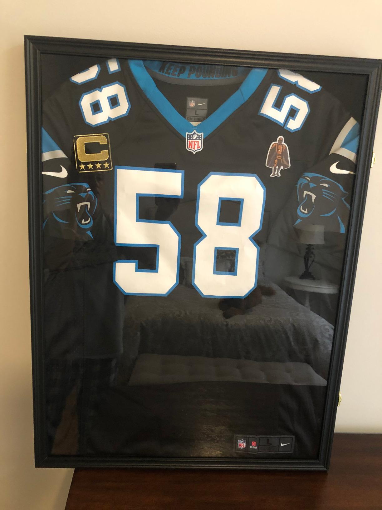 SNAIL Jersey Frame Display Case Large Lockable Frames Shadow Box with UV Protection Acrylic for Baseball Basketball Football Soccer Hockey Sport Shirt, Hanger and Wall Mount Option, Black Finish customer photo 1