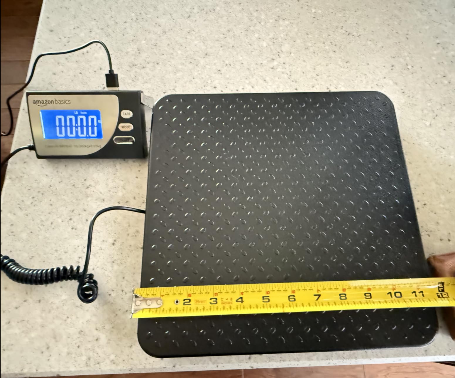 Amazon Basics Digital Postal Shipping Scale with Tare Function, AC Adapter, 65 lb Capacity, 0.1 oz Readability, LCD Display, Black customer photo 2