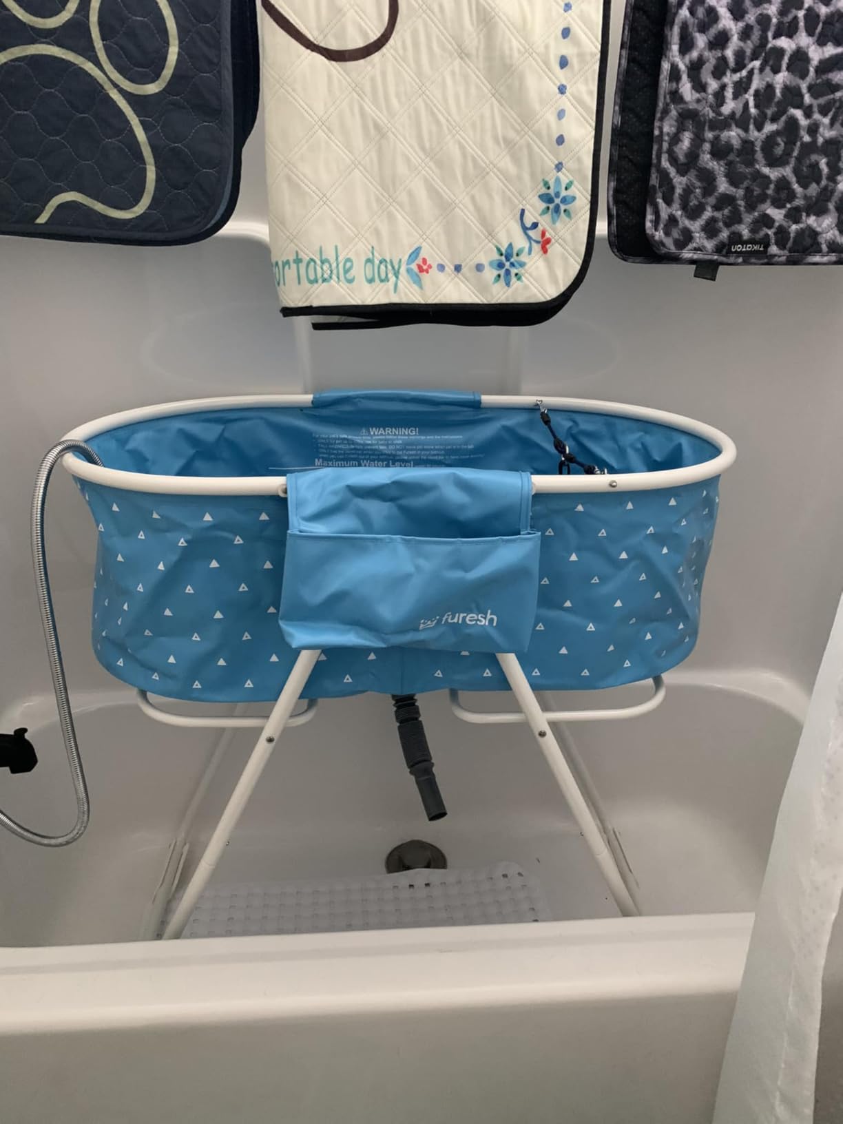 Furesh Little Dipper Dog Bath Tub and Wash Station for Bathing Shower and Grooming, Elevated Foldable and Portable, Indoor and Outdoor, for Small and Medium Size Dogs, Cats and Other Pet (Gray) customer photo 1