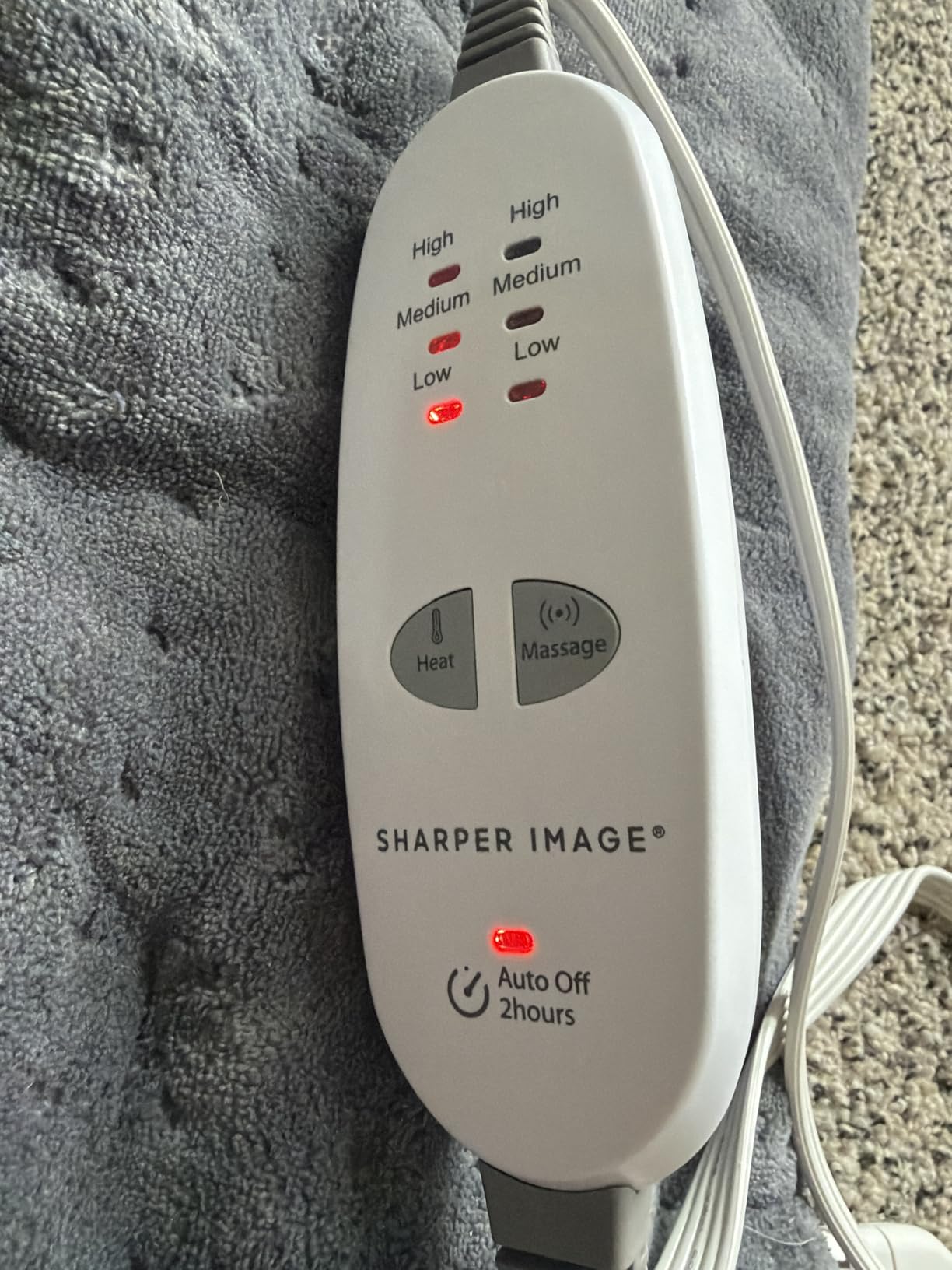 Calming Heat Massaging Vibrations Weighted Heating Pad by Sharper Image | Temperature Settings, Auto Shut-Off Feature customer photo 2