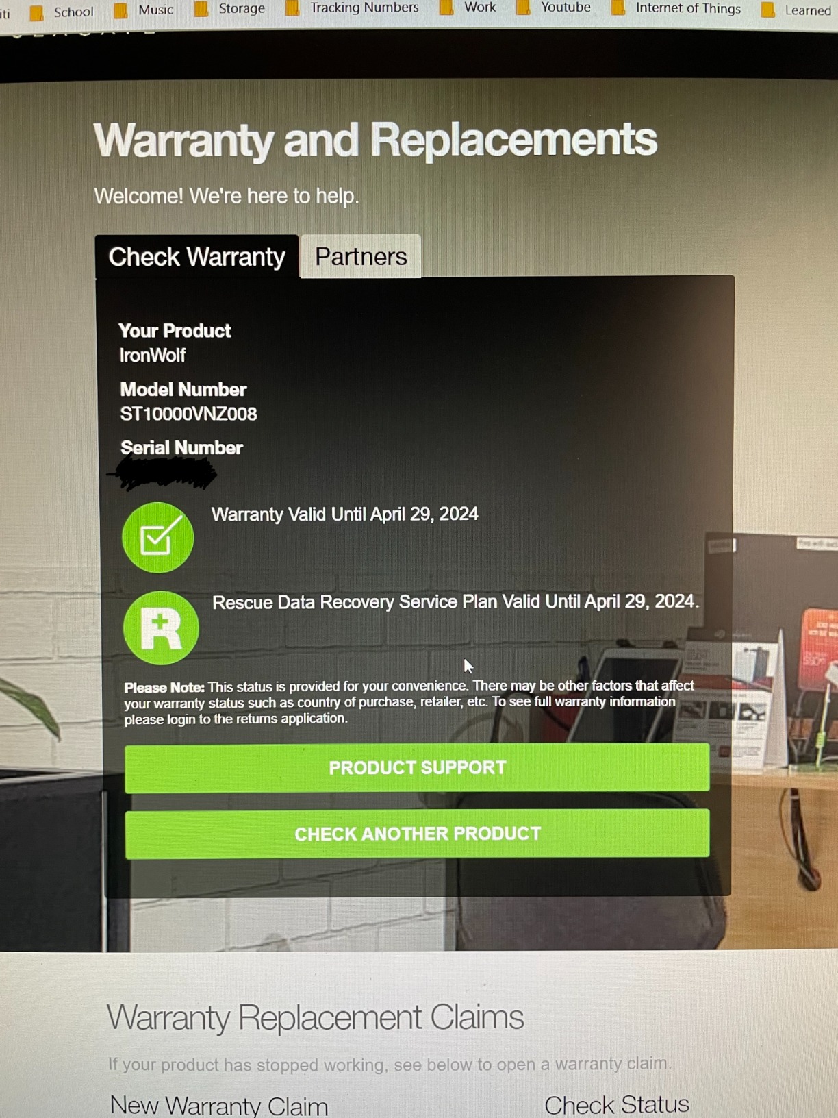 Seagate IronWolf 10TB NAS Internal Hard Drive HDD - CMR 3.5 Inch SATA 6Gb/s 7200 RPM 256MB Cache for RAID Network Attached Storage (ST10000VN0008) customer photo 1