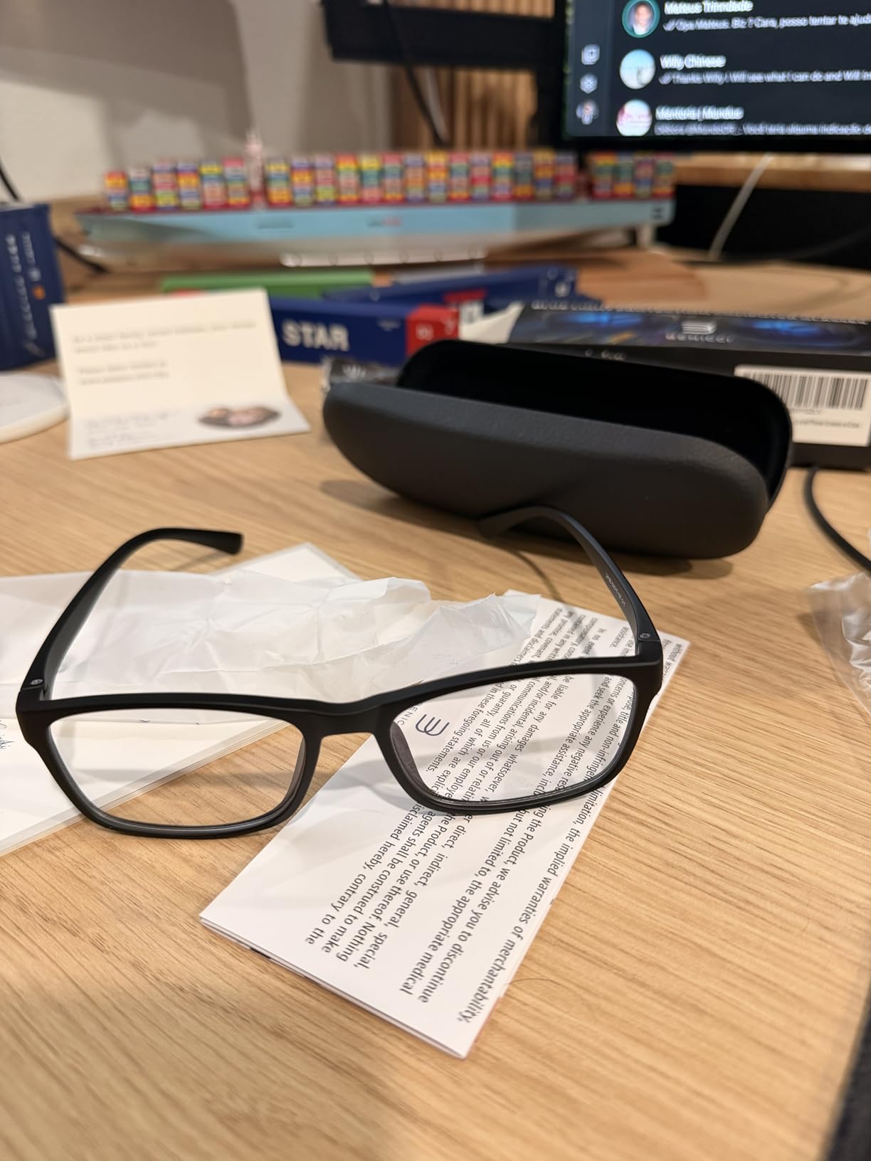 Stylish Blue Light Blocking Glasses for Women & Men - Helps Ease Digital Eye Strain & Headache from Computers, Phones w/Case customer photo 1