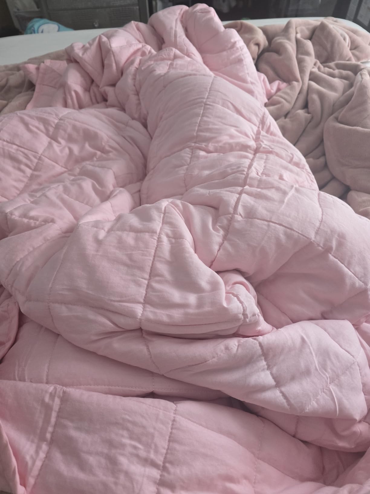 Bare Home Weighted Blanket All-Natural 100% Cotton with Nontoxic Glass Beads 60