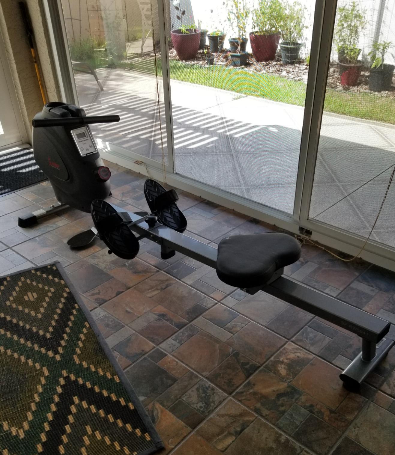 Sunny Health & Fitness Foldable Magnetic Rower, Long Rail & Extended Inseam Range for Home Cardio Workout, Free SunnyFit Training App customer photo 1
