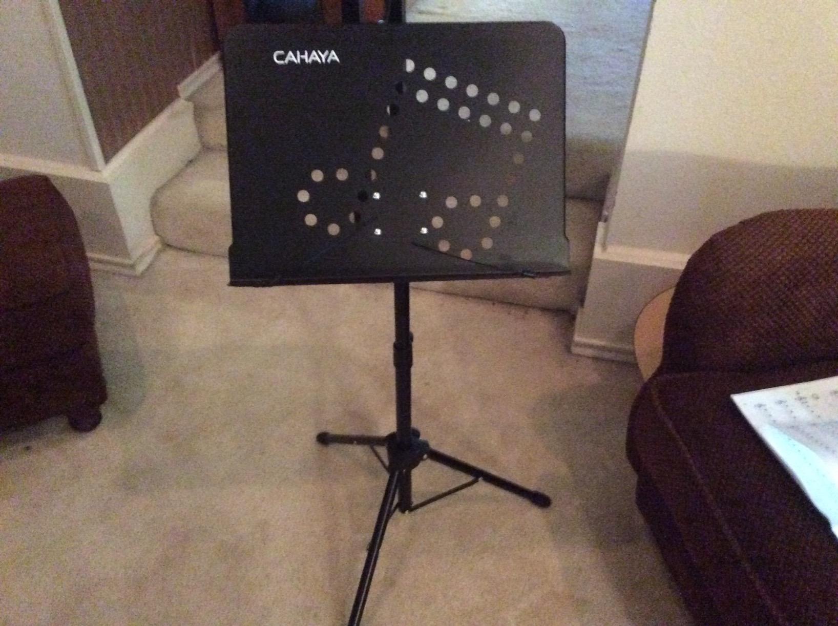 CAHAYA Portable sheet music stand: 3 in 1 Dual-use Sheet Music Stand & Desktop Book Stand Adjustable 31.4-55.9 in with Book Stand Support, Carrying Bag customer photo 2