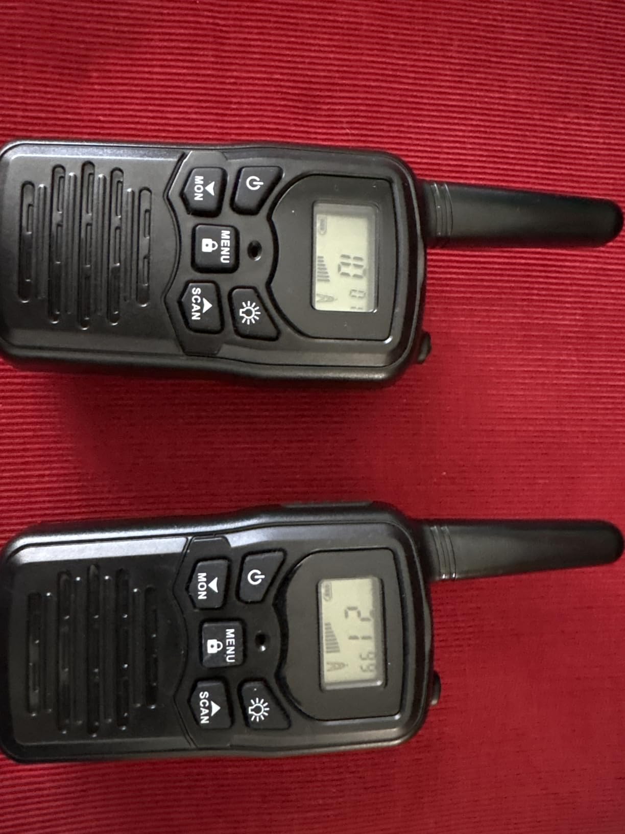 Walkie Talkies, MOICO Long Range Walkie Talkies for Adults with 22 FRS Channels, Family Walkie Talkie with LED Flashlight VOX LCD Display for Hiking Camping Trip (Orange 2 Pack) customer photo 2