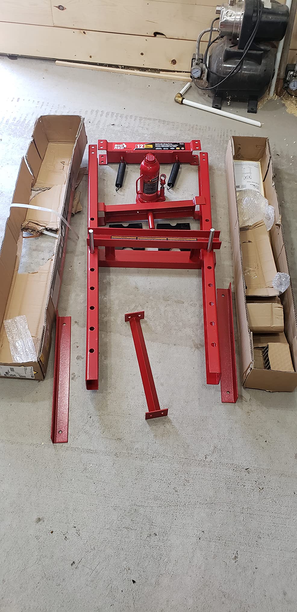 Big RED ATY20011R Torin Steel H-Frame Hydraulic Garage/Shop Floor Press with Stamping Plates, 20 Ton (40,000 lb) Capacity, Red customer photo 2
