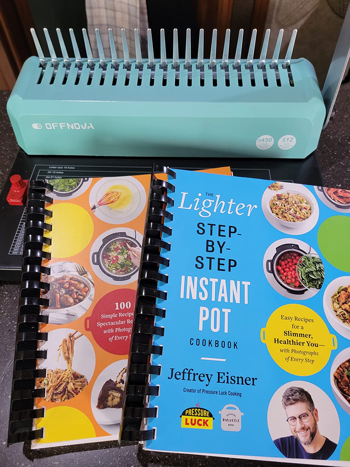 OFFNOVA Binding Machine, 21-Hole 450 Sheets Paper Comb Punch Binder Machine for Letter Size / A4 / A5 Paper, Easy to Punch Handle, Adjustable Margin customer photo 2