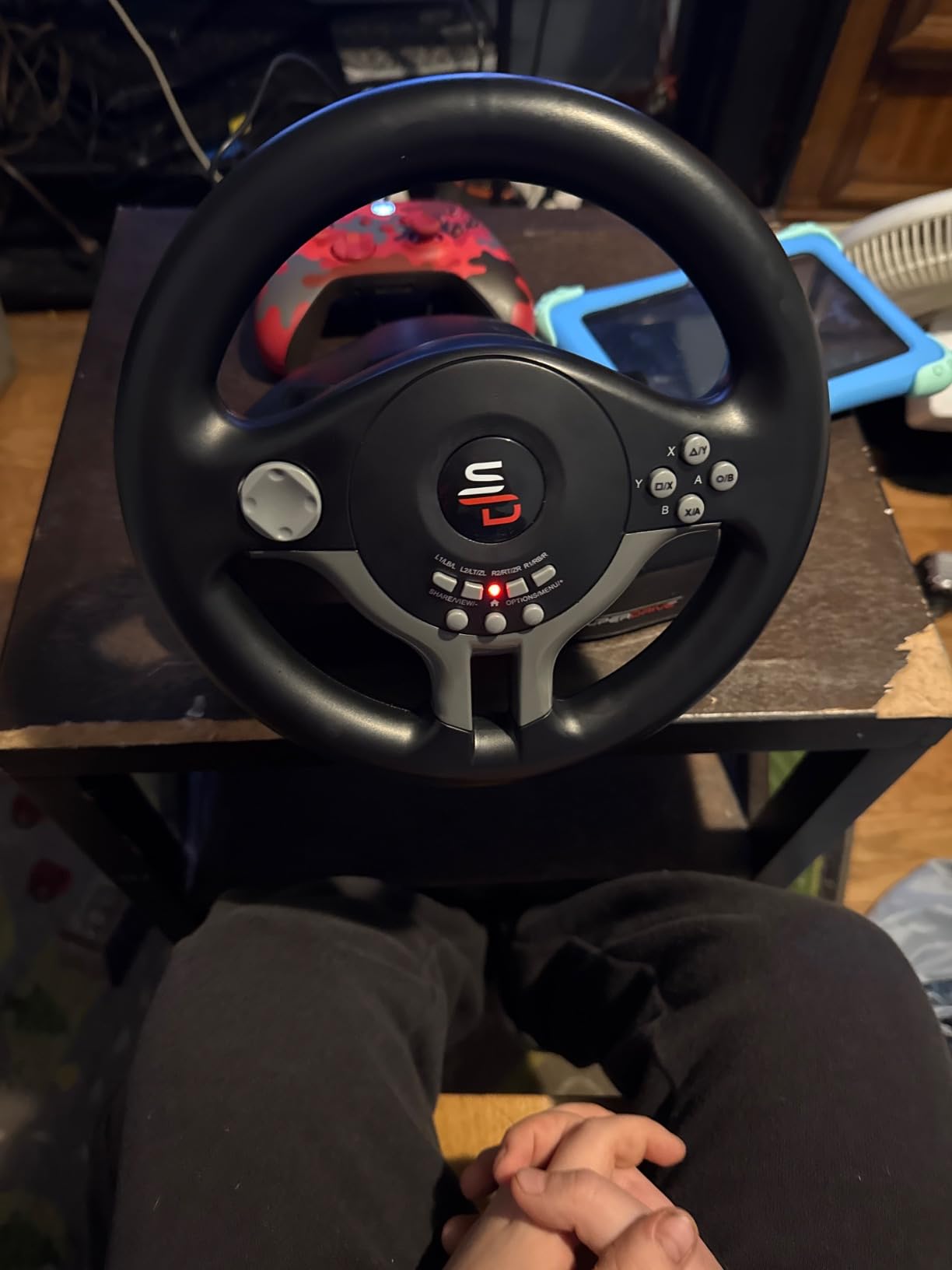 SUBSONIC - Superdrive SV250 Steering Wheel. Racing Wheel with pedals and Gearshift Paddles - 22 cm Diameter, 180° Roation Angle - For Nintendo Switch 2 - Switch - PS4 - Xbox Series X/S, Xbox One & PC customer photo 1