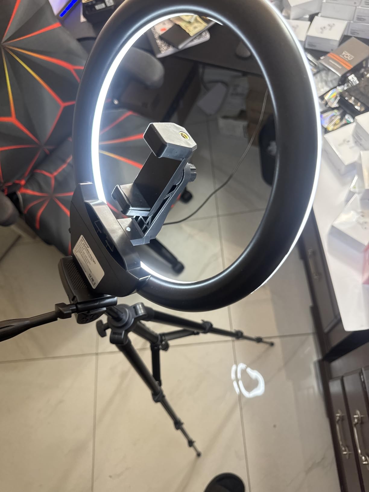 Sensyne 10'' Ring Light with 50'' Extendable Tripod Stand, LED Circle Lights with Phone Holder for Live Stream/Makeup/YouTube Video/TikTok, Compatible with All Phones customer photo 1