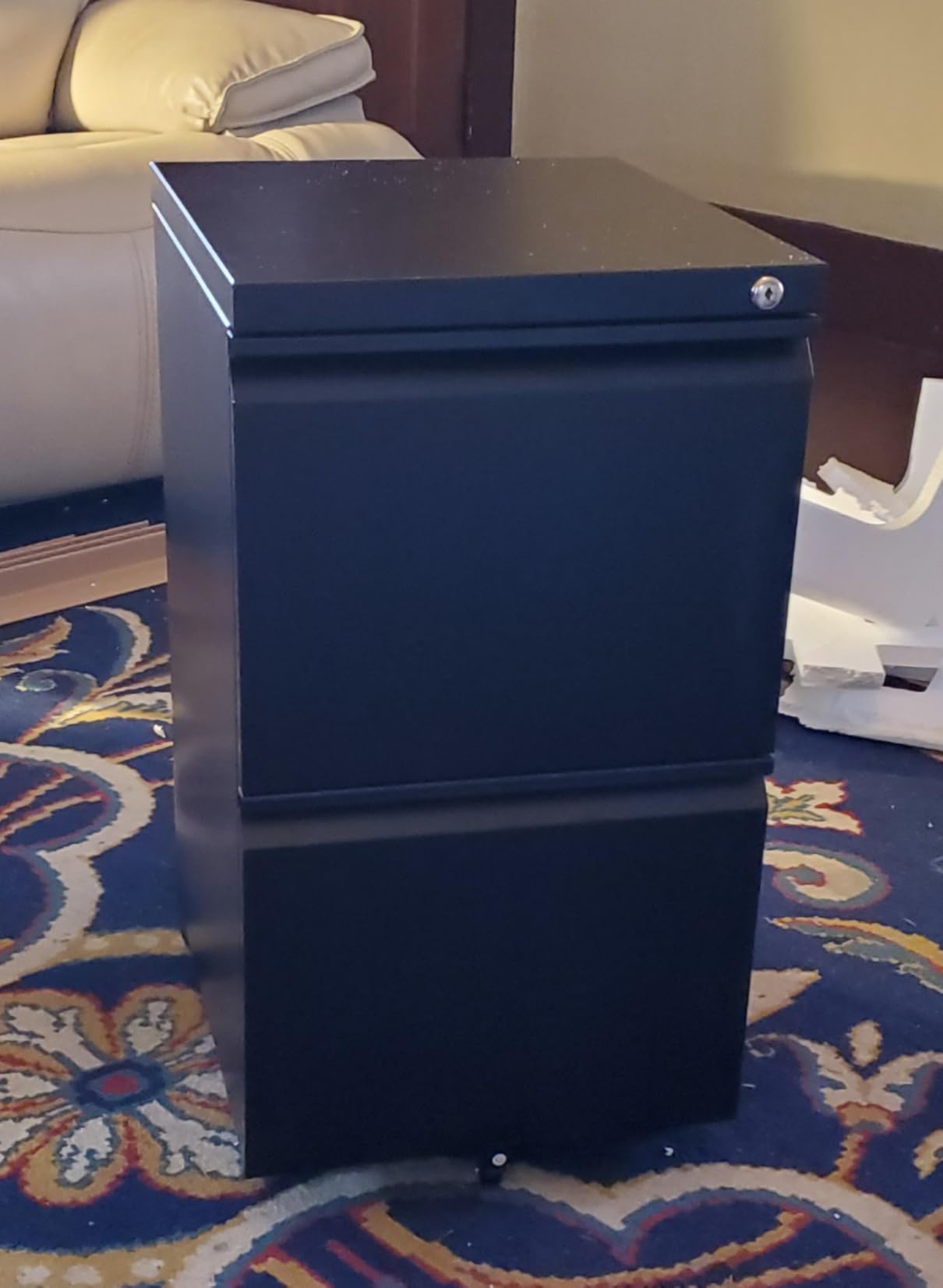 DEVAISE 2 Drawer Mobile File Cabinet with Lock, Commercial Vertical Filing Cabinet for Home Office, White customer photo 2