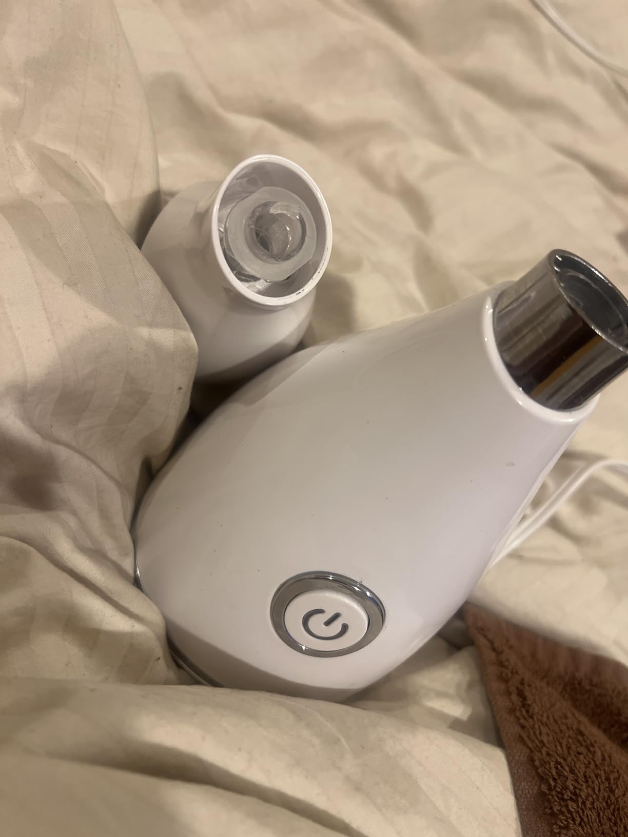 Facial Steamer for Facial Deep Cleaning, Moisturize, Unclog Pores, Face Spa, Nano Ionic Humidifier, Home Facial Warm Mist Face Steamer with Blackhead Removal Kit, Brush, Hair Band customer photo 2