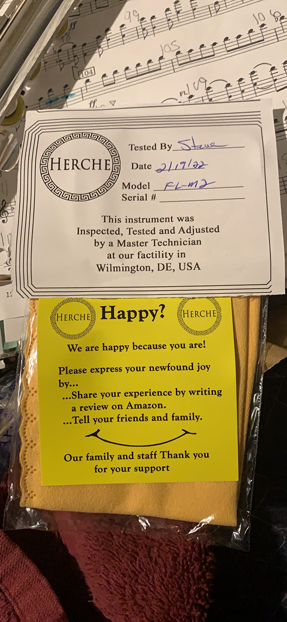 Flute Herche Superior Flute M2 Upgraded | Professional Grade Musical Instruments for All Levels | SOLID NICKEL-SILVER | Complete Set customer photo 1