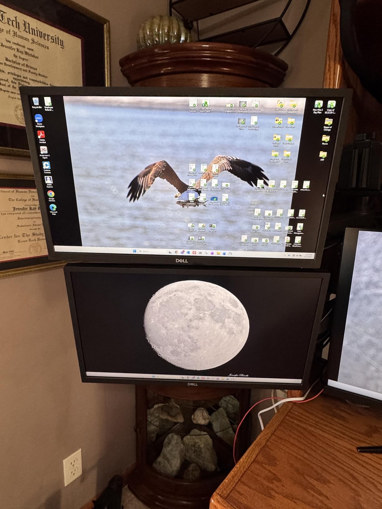 North Bayou Dual Monitor Desk Mount Stand Full Motion Swivel Computer Monitor Arm Fits 2 Screens up to 27