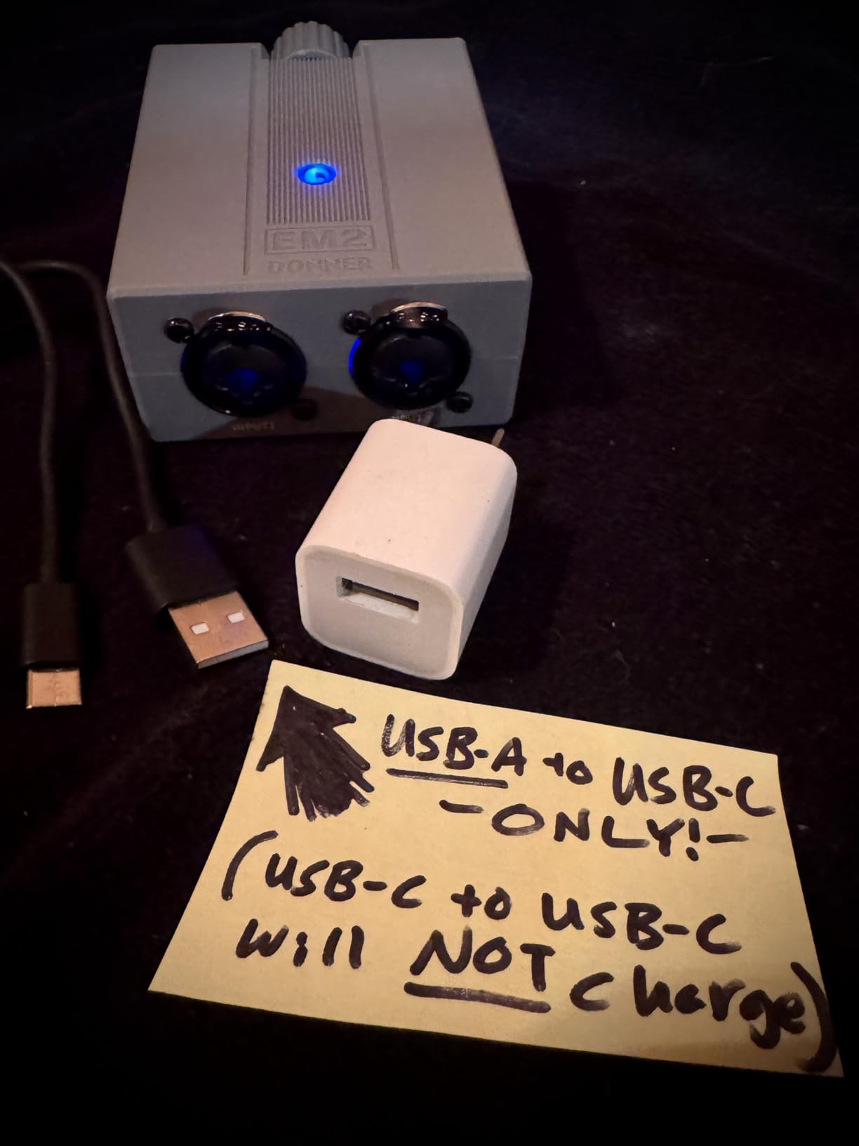 Donner EM2 Headphone Amplifier DC 5V-1A, 3.5mm Rechargeable Portable in-Ear Monitor Amplifier with 8Ω to 250Ω Impedance, with 2 XLR and 1/4