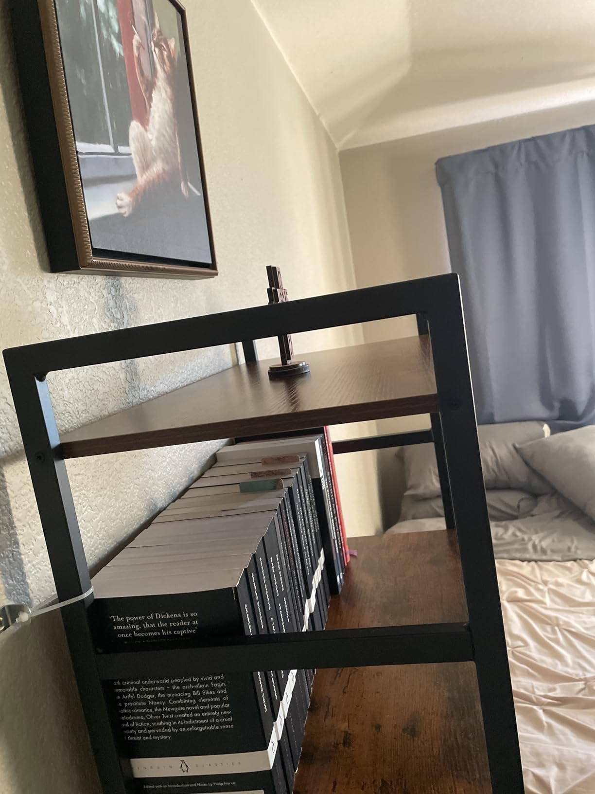 NUMENN 5 Tier Bookshelf, Tall Bookcase Shelf Storage Organizer, Modern Book Shelf for Bedroom, Living Room and Home Office, Vintage customer photo 2