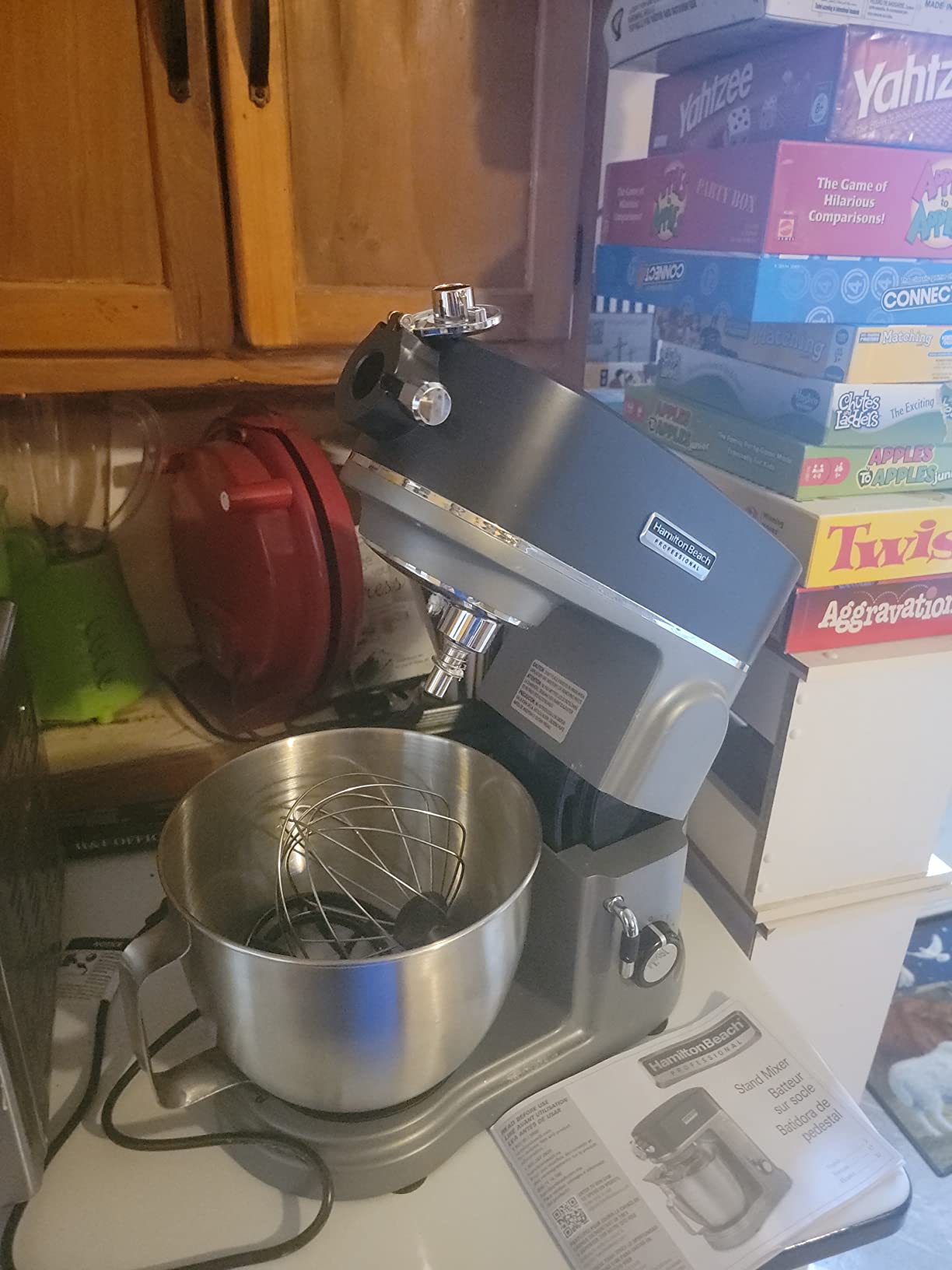 Hamilton Beach Professional All-Metal Stand Mixer with Specialty Attachment Hub, 5 Quart Bowl, 12 Speeds, Includes Flat Beater, Dough Hook, Whisk (63240) customer photo 2