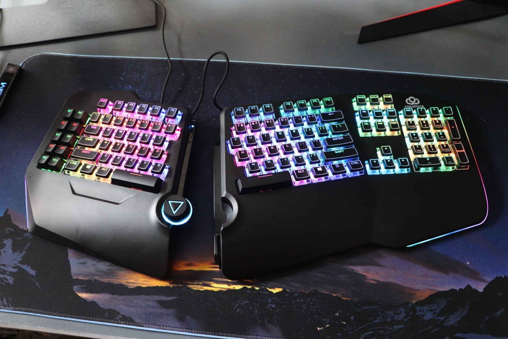 Cloud Nine C989 Ergonomic Mechanical Keyboard for PC - Kailh Linear Red Switches - RGB Light Up LED Backlit with USB - Ergo Split Key Board with Macro customer photo 2