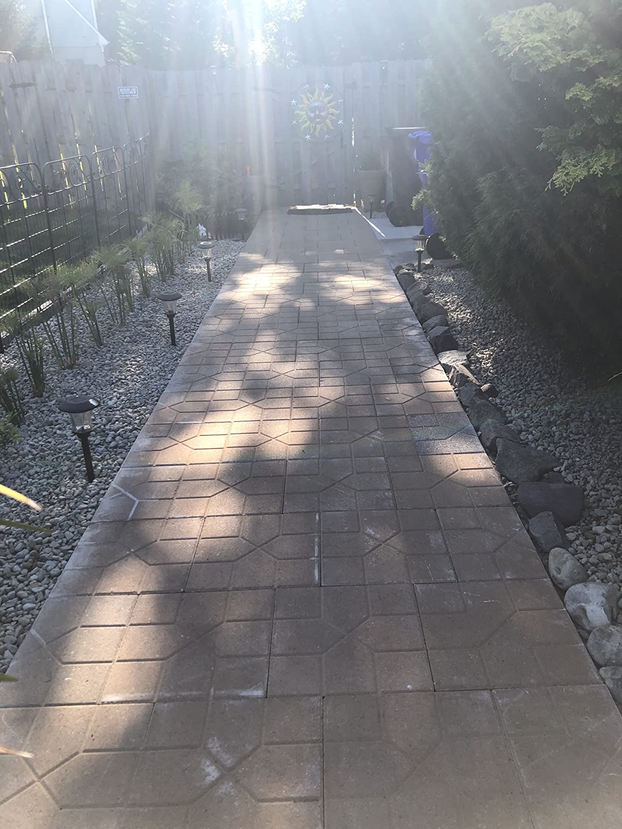 1 Pack 44 Inches x 36 Inches Black Coated Steel Decorative Garden Fence Gate with 8 Leaves, Heavy Duty Metal Wire Border Gate customer photo 2