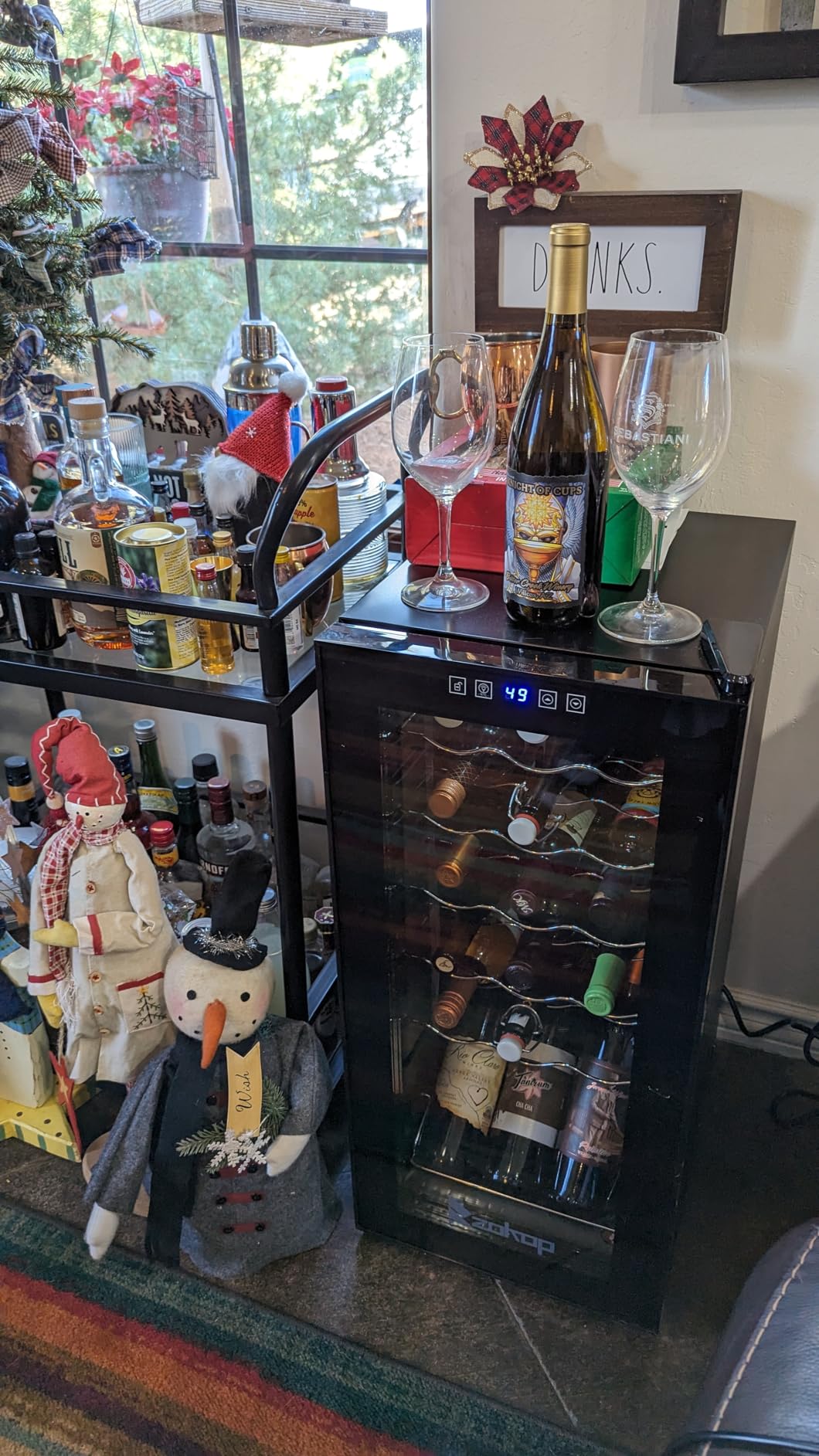 ROVSUN 18 Bottle Wine Fridge, Freestanding Compressor Wine Cooler Refrigerator, Beverage Wine Chiller with Digital Temperature Control & Double-layer Glass Door for Red White Wine, Champagne, Beer customer photo 2