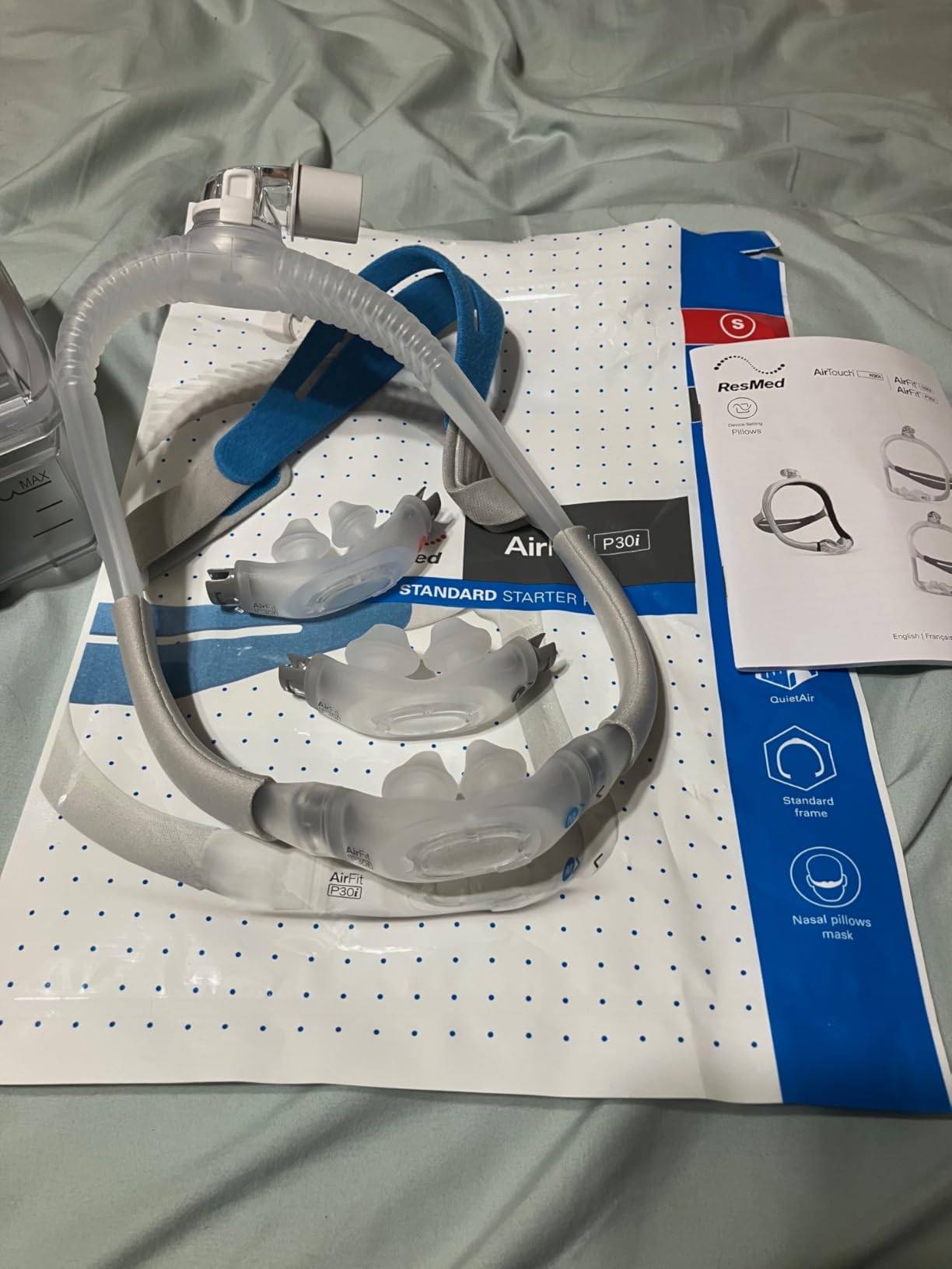 Resmed AirFit P30i Standard Frame System - Replacement CPAP Frame System with Nasal Pillows Cushion - Headgear Not Included - Small customer photo 2